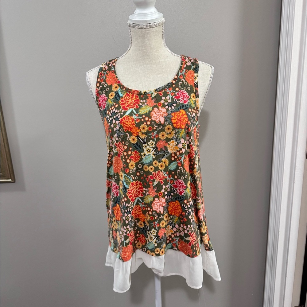 Matilda Jane Open Orchard Sleeveless Tank Top with Ruffled Hem. Size M - Picture 3 of 7